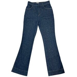 PILCRO High-Rise Flare Trouser Jeans Sz 28" Long Inseam Hemp Blend Dark Wash